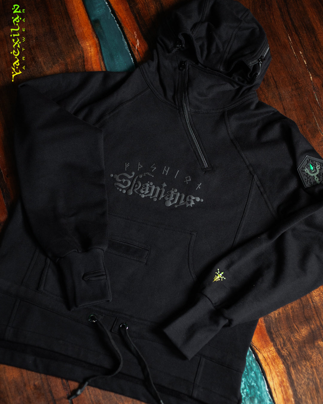 Hoodie Men Pullover / Cotton Fleece - BLACK SHAMANS